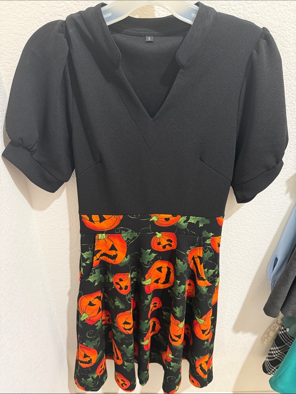 Kids Black Halloween Pumpkin Dress Costume